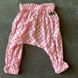 6-12 Month Matilda Jane Gauze Pink and White Checkered Pants